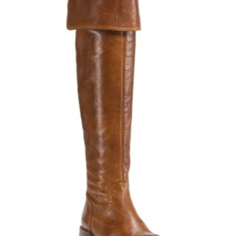 Brown Knee-High Leather Boots - Picture 3 of 8